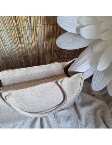 Sac Cabas en Lin - VIVRE D'AMOUR et D'EAU SALEE - Elégance Naturelle et Pratique