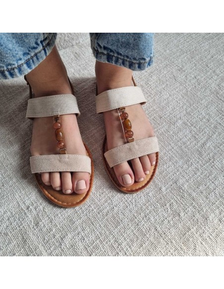 Mules plates Femme double brides perlage - Style Boho - Chic & Tendance