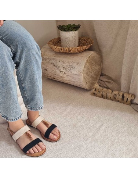 Mules plates Femme double brides perlage - Style Boho - Chic & Tendance