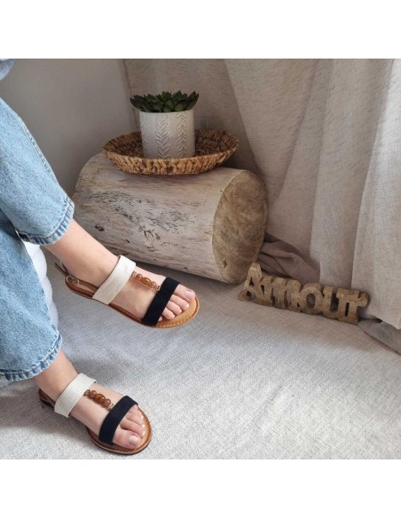 Mules plates Femme double brides perlage - Style Boho - Chic & Tendance