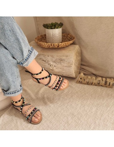 Sandales plates Femme à Strass et Ornements - Elégance & Style Etincellant