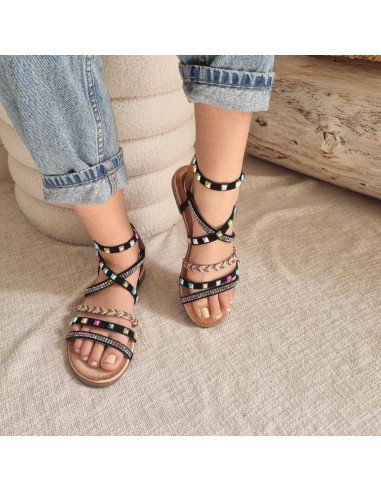 Sandales plates Femme à Strass et Ornements - Elégance & Style Etincellant