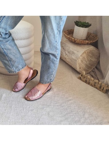Sandales Plates Menorquine Pailletées pour Femme - Qui Font Briller Votre Eté