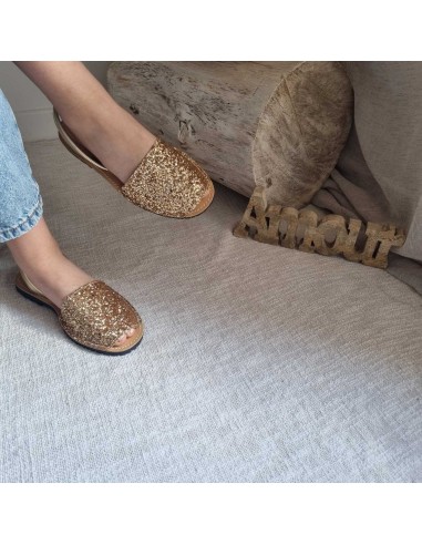 Sandales Plates Menorquine Pailletées pour Femme - Qui Font Briller Votre Eté