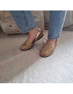 Sandales Plates Menorquine Pailletées pour Femme - Qui Font Briller Votre Eté 2