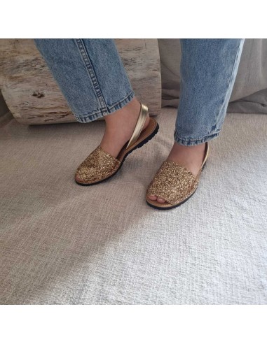 Sandales Plates Menorquine Pailletées pour Femme - Qui Font Briller Votre Eté