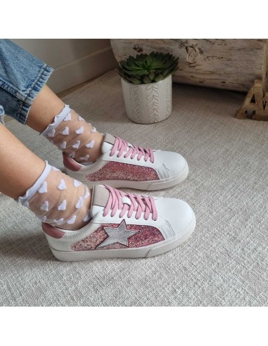 Sneakers Tendance à Paillettes Roses, Tendance du Moment