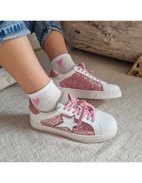 Sneakers Tendance à Paillettes Roses, Tendance du Moment