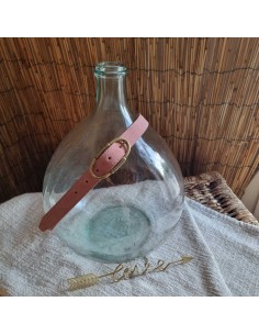 Ceinture en cuir, boucle laiton vieux rose TAHA