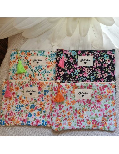 Pochette XL Liberty - Ecusson Brodé "Je t'aime🖤"