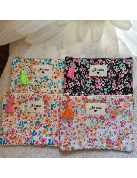 Pochette XL Liberty - Ecusson Brodé "Je t'aime🖤"