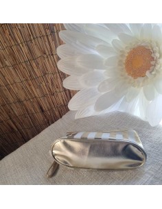 Grande Pochette Imperméable à Rayures avec Zip et Lanière de Portage 2