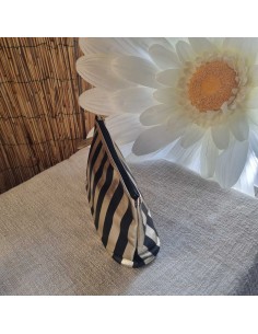 Grande Pochette Imperméable à Rayures avec Zip et Lanière de Portage 2