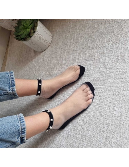 Mi-chaussettes Fines à Perles Blanches - Accessoires féminin chic