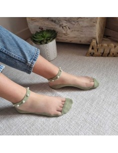 Mi-chaussettes Fines à Perles Blanches - Accessoires féminin chic