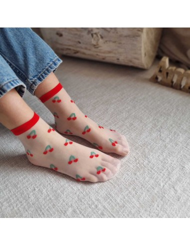 Chaussettes Fines à motifs Cerises - Confort et Style