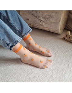 Chaussettes Fines à motifs Oranges - Confort et Style