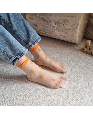 Chaussettes Fines à motifs Oranges - Confort et Style