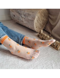 Chaussettes Fines à motifs Oranges - Confort et Style 2