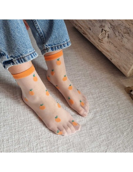 Chaussettes Fines à motifs Oranges - Confort et Style