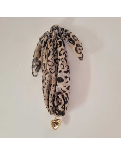 Collier Imprimé Léopard et Cœur Doré 2