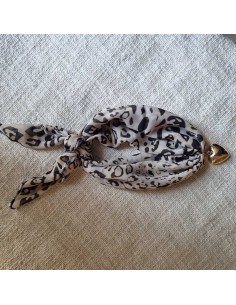 Collier Imprimé Léopard et Cœur Doré