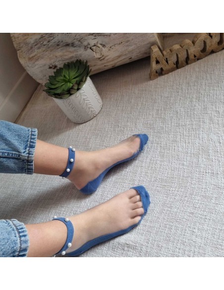 Mi-chaussettes Fines à Perles Blanches - Accessoires féminin chic