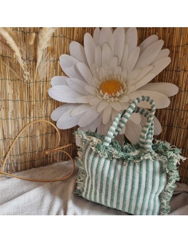 Sac Bohème en Coton Rayé Perlé - Fourre-tout Léger et Tendance