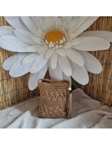 Sac Bandoulière Femme - Effet Paille Tressée - Style Bohème Chic