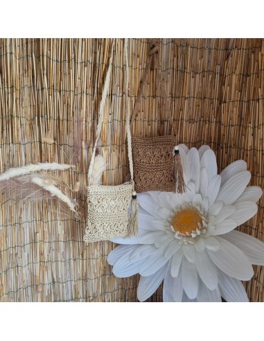 Sac Bandoulière Femme - Effet Paille Tressée - Style Bohème Chic