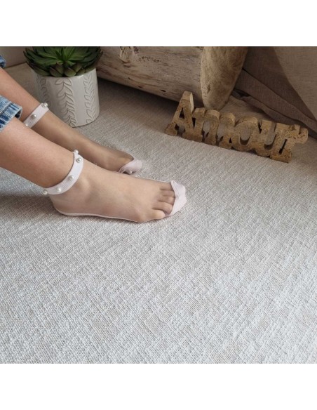 Mi-chaussettes Fines à Perles Blanches - Accessoires féminin chic