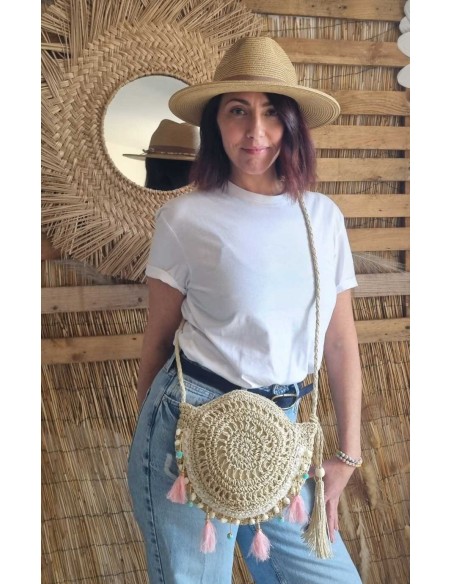 Sac Bandoulière à Pompons Boho Chic Femme - Look Chic et Décontracté
