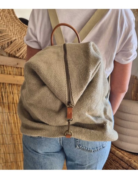 Sac à Dos Toile et Cuir - Elégant et Pratique au Quotidien