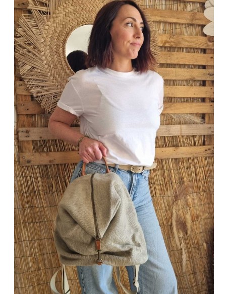 Sac à Dos Toile et Cuir - Elégant et Pratique au Quotidien