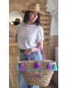 Sac en Paille Femme - SUMMER TIME - avec Pompons Décoratifs - Style estival Bohème