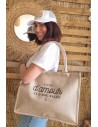 Sac Cabas en Lin - VIVRE D'AMOUR et D'EAU SALEE - Elégance Naturelle et Pratique