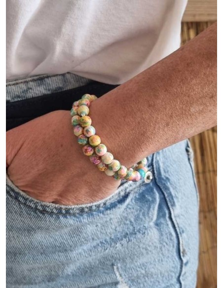 Bracelet Femme à Perles Elastiqué