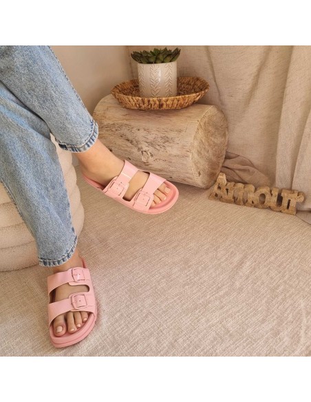 Sandales Plates Double Brides - Légères, Confortables et Antidérapantes