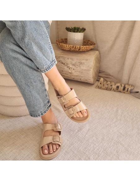 Sandales Plates Double Brides - Légères, Confortables et Antidérapantes