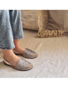 Sandales Plates Menorquine Pailletées pour Femme - Qui Font Briller Votre Eté