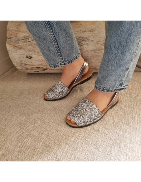 Sandales Plates Menorquine Pailletées pour Femme - Qui Font Briller Votre Eté