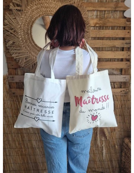 Tote Bag Maîtresse - Idée Cadeau Fin d'Année Originale