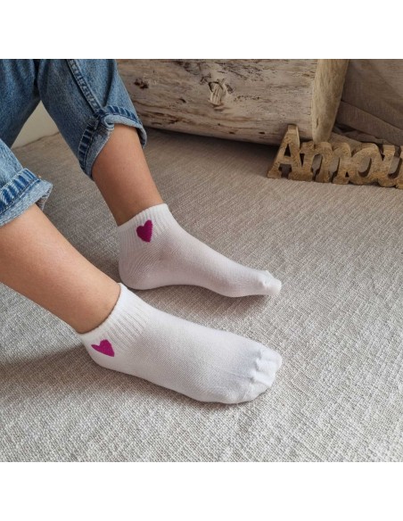Mi-Chaussettes à Motif Cœur - Douces et Confortables