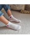 Mi-Chaussettes à Motif Cœur - Douces et Confortables