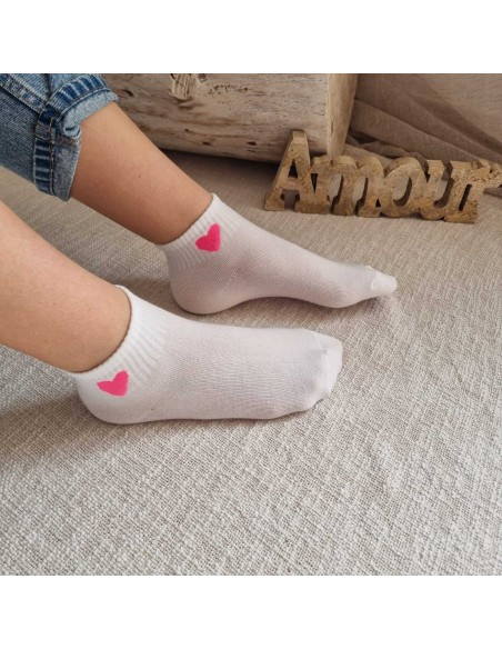 Mi-Chaussettes à Motif Cœur - Douces et Confortables