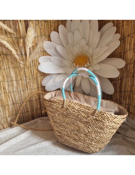 Sac en Paille Femme - GOOD VIBES ONLY - avec Pompons Décoratifs - Style estival Bohème