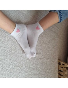 Mi-Chaussettes à Motif Cœur - Douces et Confortables
