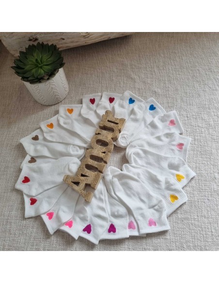 Mi-Chaussettes à Motif Cœur - Douces et Confortables