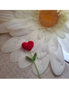 Fleur ❤️ au Crochet sur Tige - Idéal Cadeau