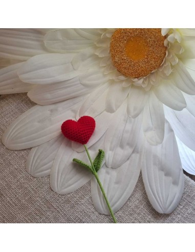 Fleur ❤️ au Crochet sur Tige - Idéal Cadeau